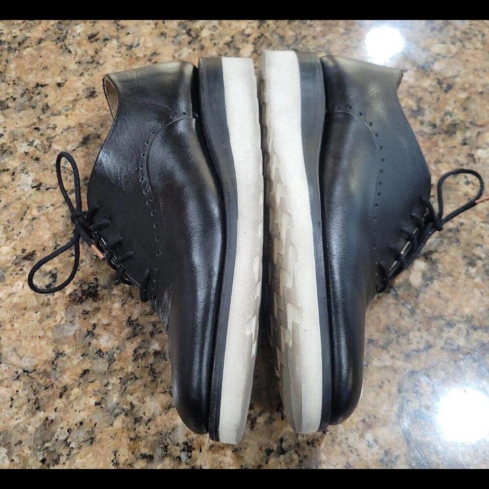 The Office of Angela Scott Mr. Simone Black Leather Oxford Shoes Womens 38.5 8.5 - Picture 11 of 12